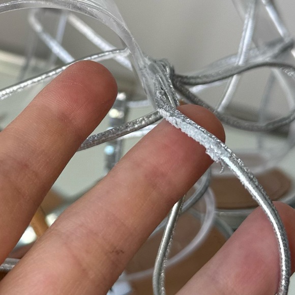 AQUAZZURA Rock Chic 105 Crystal-embellished Leather Sandals Silver $1,250 38.5 - Picture 16 of 16